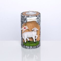 Świecznik wielkanocny - Baranek - 13 cm