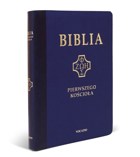 Biblia pierwszego Kościoła z paginatorami i suwakiem - granatowa ze złoceniem 