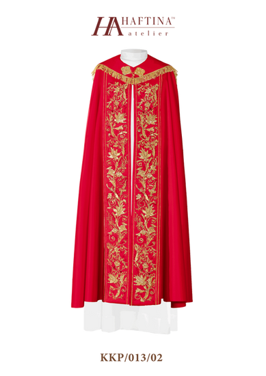 Kapa czerwona liturgiczna haftowana "Kielich"