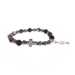 Bransoletka - dziesiątek różańca - hematyt - kamień naturalny - Pietra D