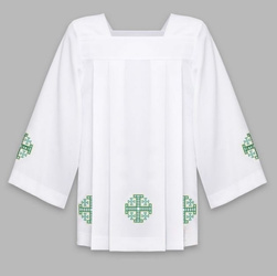 Komża haftowana kapłańska krzyż zielony