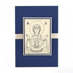 Kartka Ikona Matka Boża Oranta - granatowy