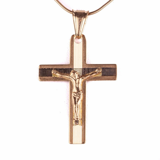 Srebrny krzyżyk - pozłacany