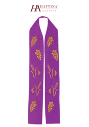 Fioletowa stuła haftowana "Winogrona"