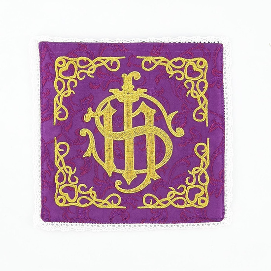 Palka haftowana IHS - fioletowy
