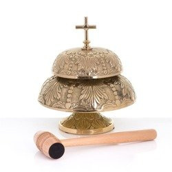 Gong - mosiądz - drewniany młotek - 29 cm