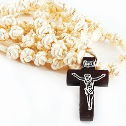 Różaniec pleciony - ecru
