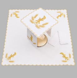 Bielizna kielichowa ołtarzowa bogato haftowana PX kłosy złote