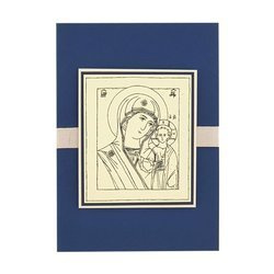 Kartka Ikona Matka Boża Kazańska - granatowy