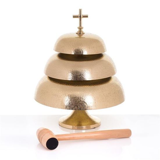 Gong - mosiądz - drewniany młotek - 40 cm