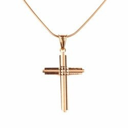 Srebrny krzyżyk prosty - pozłacany