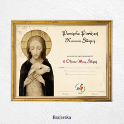 Pamiątka Pierwszej Komunii Świętej - ramka złota