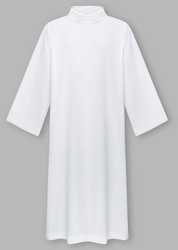 Alba ministrancka gładka strecz - kołnierz golf