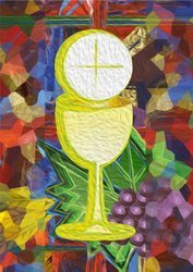 Kartka Braterska - Kielich z Hostią