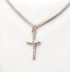 Krzyżyk na łańcuszku - prosty - metalowy