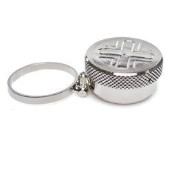 Pojemnik metalowy na olej, na palec, niklowany