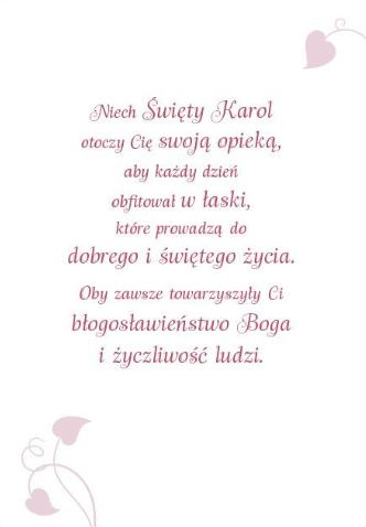 Karnet ze Świętymi 16 - św. Karola