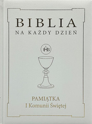 Biblia na każdy dzień Pamiątka I Komunii Świętej - obwoluta srebro