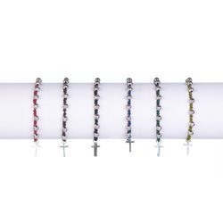 Bransoletka dziesiątek różańca - krzyżyk Metallo