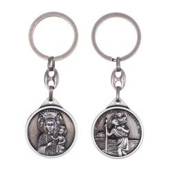 Brelok - Matka Boża Częstochowska - Św. Krzysztof