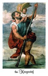 Obrazek plastikowy z modlitwą Święty Krzysztof