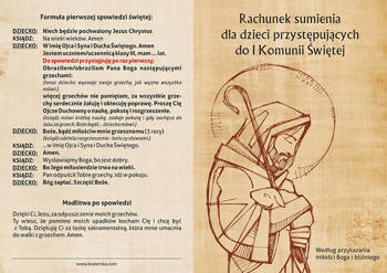 Rachunek sumienia dla dzieci przystępujących do I Komunii Świętej