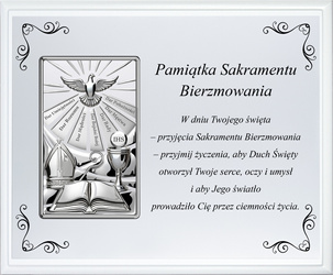 Pamiątka Sakramentu Bierzmowania - Panel z Życzeniami Darami Ducha Świętego