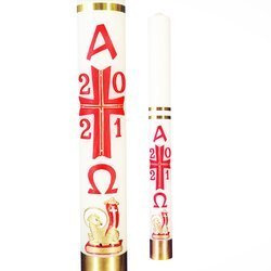 Paschał biały aplikacja wosk baranek złoty 2,5 kg