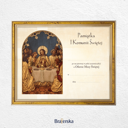 Pamiątka Pierwszej Komunii Świętej z personalizacją - ramka złota