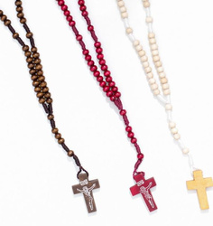 Różaniec - drewno - 6 mm (bordowy)