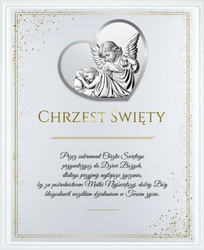 Panel Dekoracyjny na Chrzest Święty z Aniołami - Elegancki Upominek (brązowa)