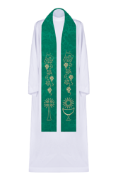Stuła z tkaniny żakardowej z motywem Eucharystycznym