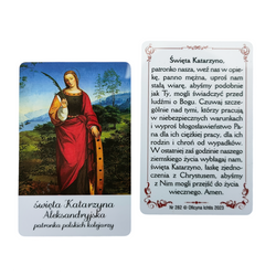 Obrazek plastikowy z modlitwą święta Katarzyna Aleksandryjska