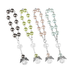 Dziesiątek różańca - szkło - 8 mm - aniołek (niebieski)