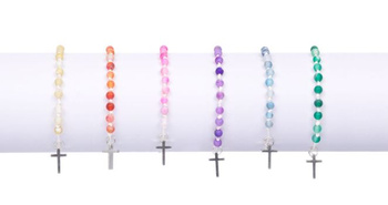 Bransoletka - dziesiątek różańca - agat mrożony - kamień naturalny - Pietra 4 mm - mix kolorów