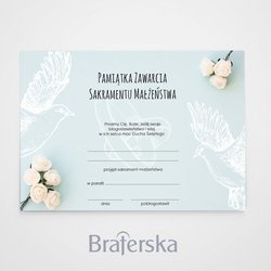 Pamiątka Zawarcia Sakramentu Małżeństwa (10 szt)