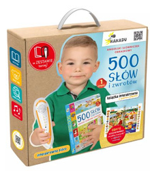 Mówiąca książka interaktywna „Angielski słowniczek obrazkowy. 500 słów i zwrotów cz. 1”. (zestaw z piórem Kakadu)