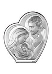 Srebrny obrazek z wizerunkiem Św. Rodziny w "sercu"