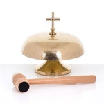 Gong - mosiądz - drewniany młotek - 24 cm