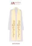 Ecru stuła kapłańska haftowana "Krzyż zdobiony"