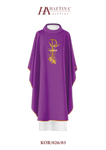 Fioletowy ornat haftowany symbol krzyża 