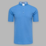  Koszulka polo kapłańska z krótkim rękawem - niebieska