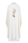 Ecru ornat haftowany symbol krzyża