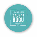 Podstawka korkowa okrągła - Z całego serca zaufaj Bogu...