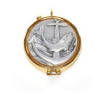 Cyborium z plakietką metalową „Ryba” - 1,4 cm