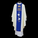 Ornat Maryjny ecru z białą lilią