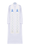 Stuła kapłańska maryjna haftowana zdobiona kamieniami fasetowanymi 