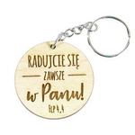 Brelok drewniany - Radujcie się zawsze w Panu