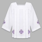 Komża haftowana kapłańska krzyż fioletowy