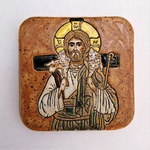 Ikona ceramiczna - Baranek i Pasterz